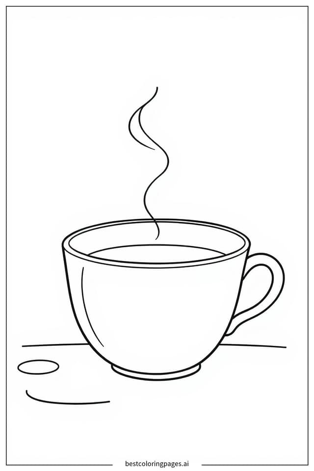 Coloriage Tasse de thé avec vapeur