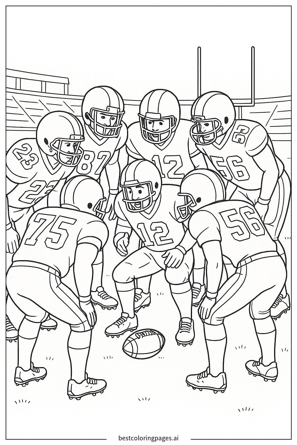 Football Team Huddle Before the Big Play