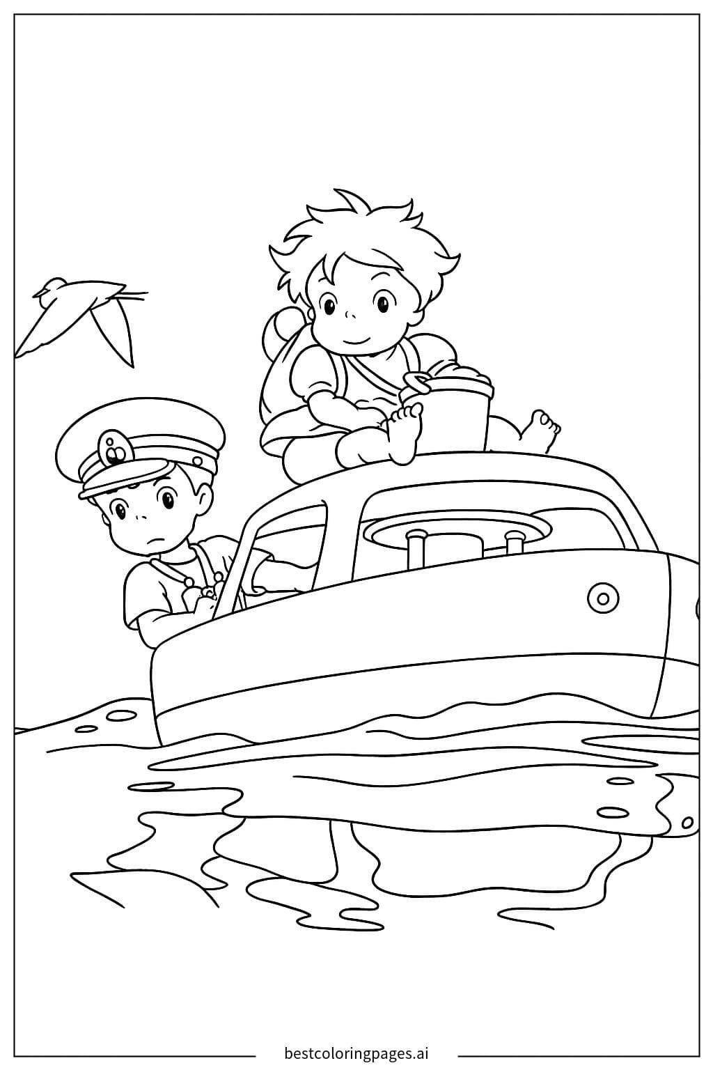 Adventurous Kids on a Boat