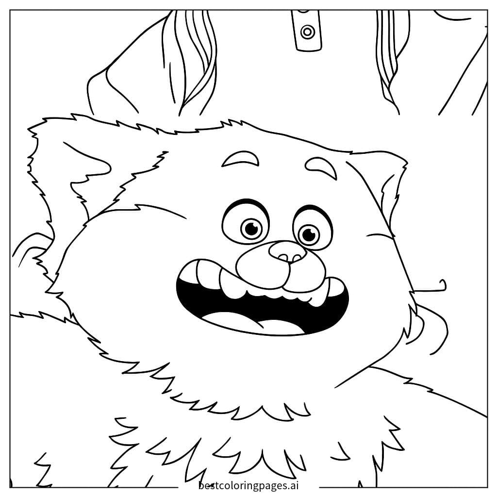 The Excited Panda Cub Coloring Page