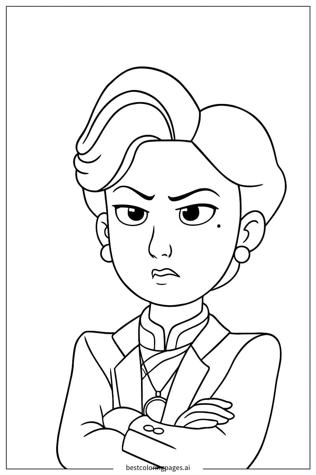 The Upset Girl from Turning Red Coloring Page