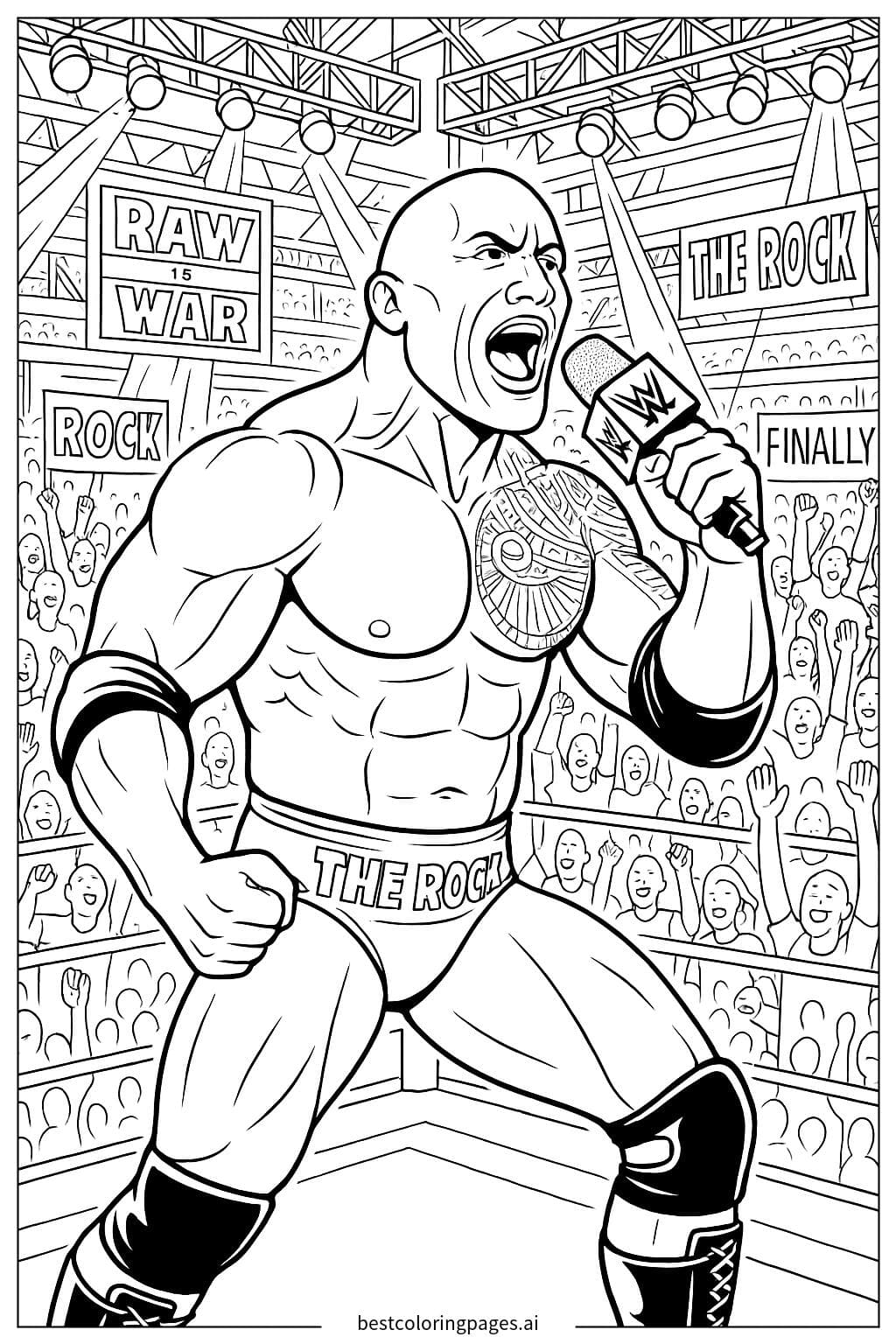 The Rock fazendo discurso no palco