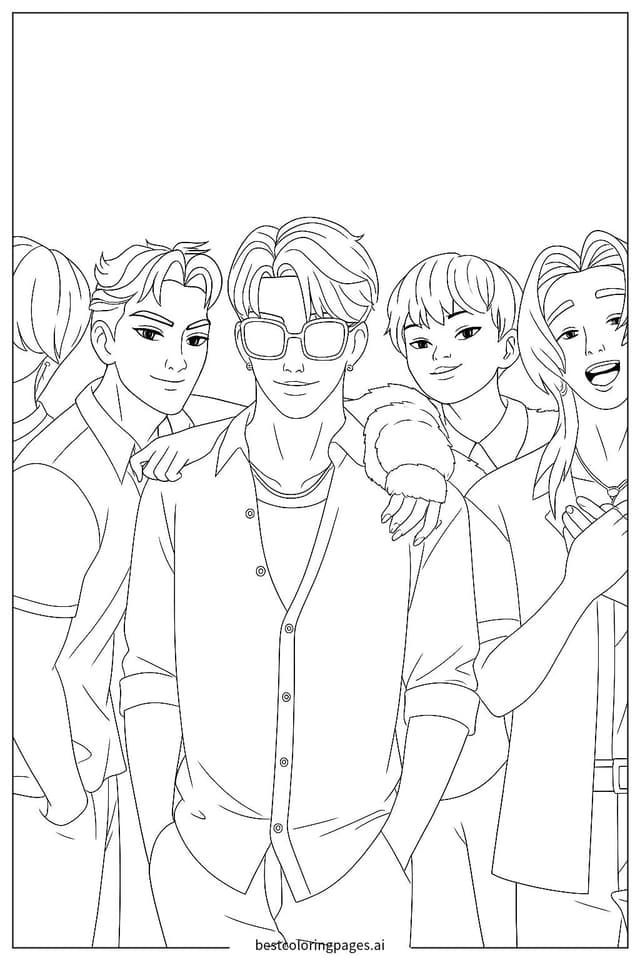 Dibujos de Los Chicos Saja para Colorear