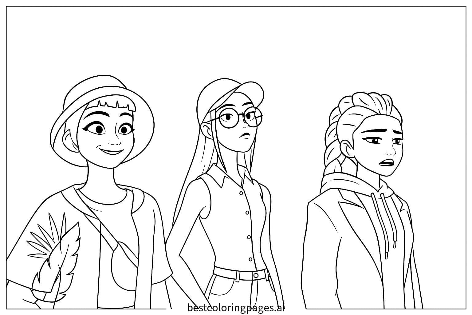 Les trois personnages K-pop.