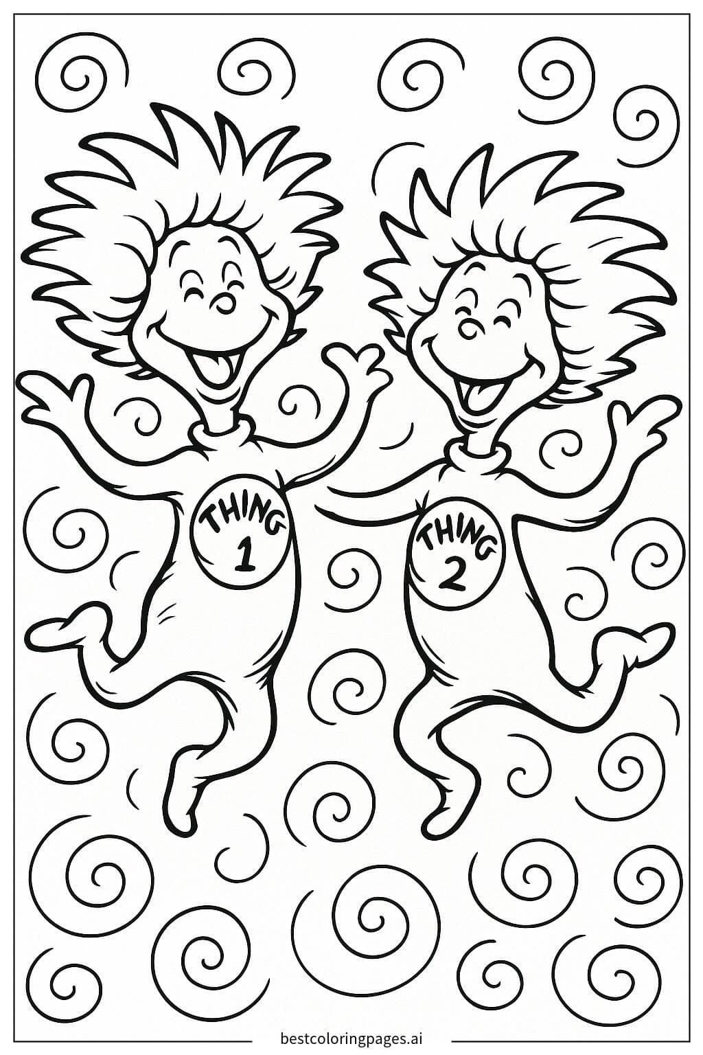 Thing 1 and Thing 2 Joyfully Jumping
