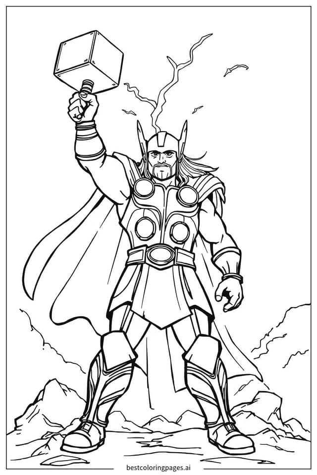 Disegni di Thor Evoca Fulmini da Colorare