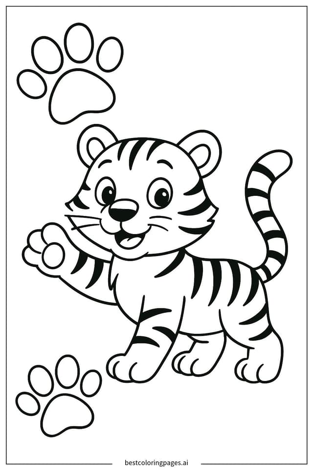 Tiger Paw Print Pattern Coloring Pages