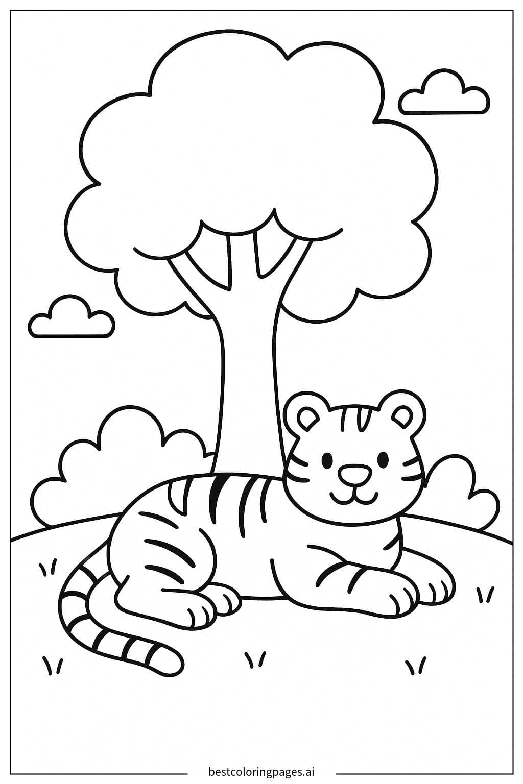 Tiger ruht im Schatten
