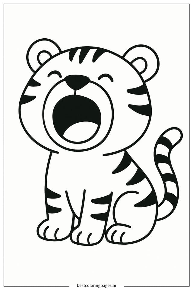 Roaring Tiger Coloring Page Coloring Pages