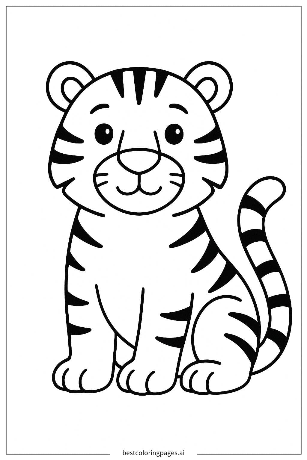 Tiger sitzt ruhig
