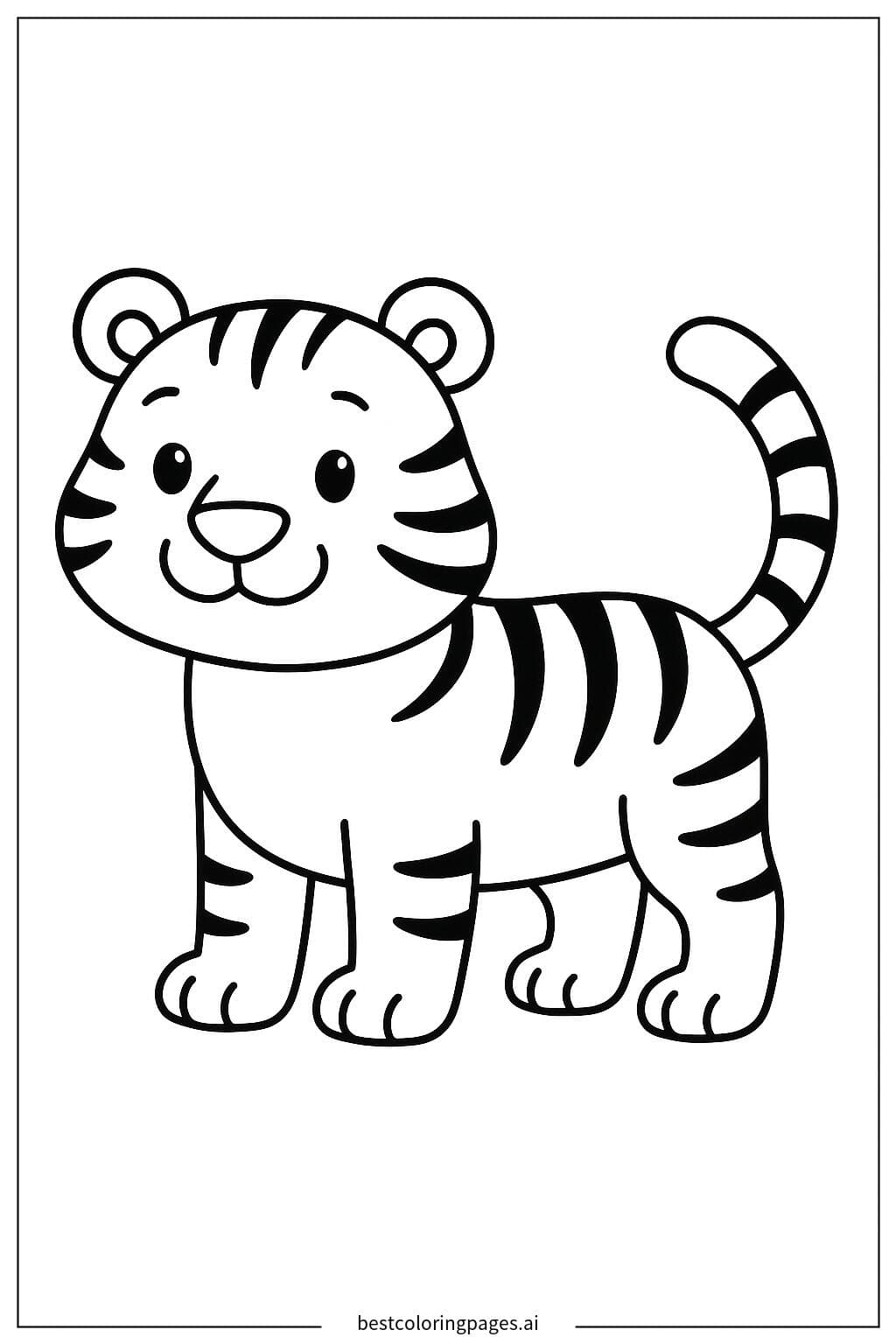 Adorable Tiger in a Simple Pose