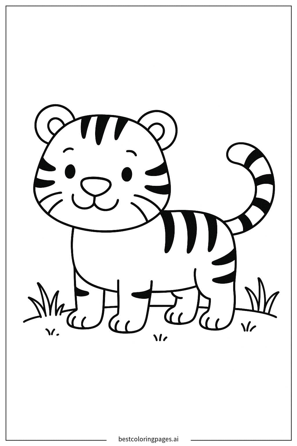 Playful Tiger with Swaying Tail