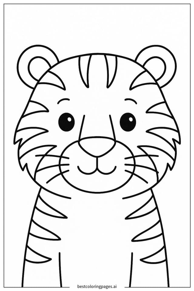 Close-Up of a Tiger's Face Coloring Pages