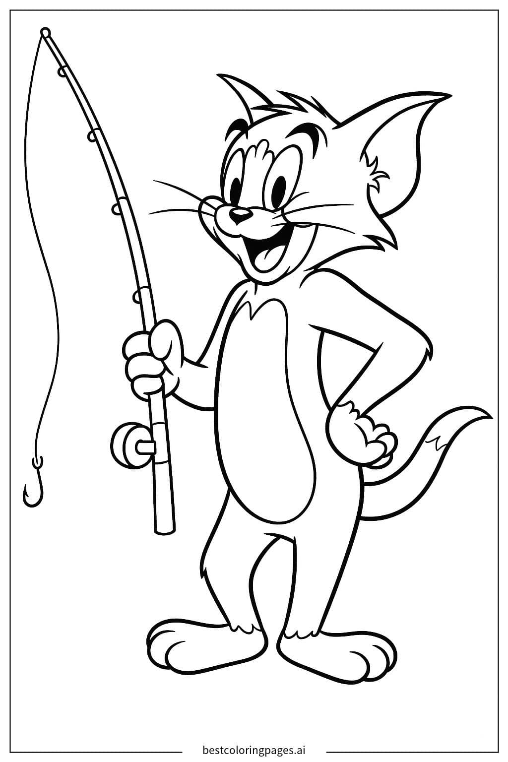 Tom mit einer Angelrute