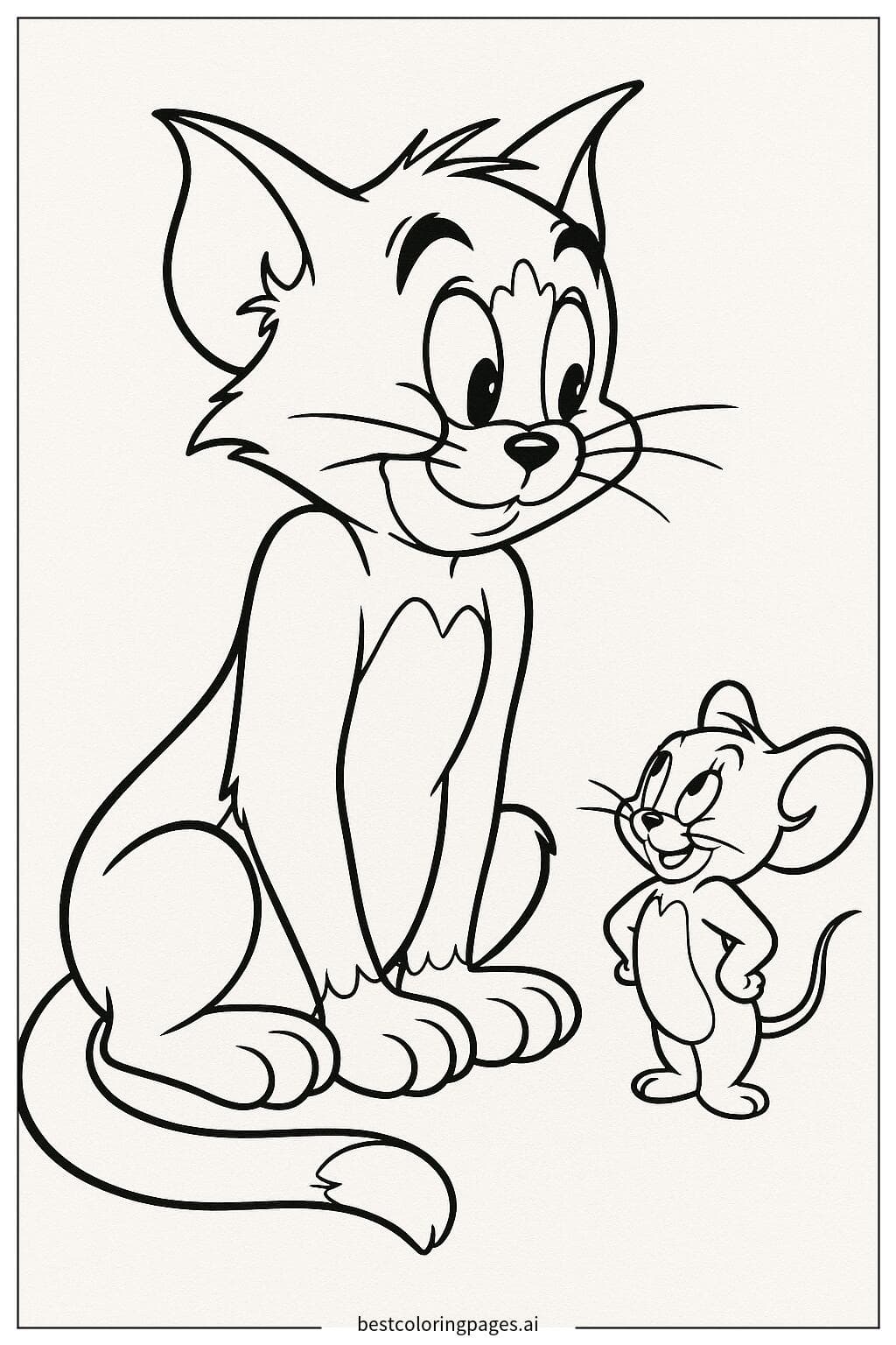 Tom Sitting and Staring at Jerry