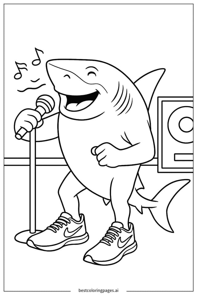 Disegni di Tralalero Tralala Cantando nella Stanza da Colorare