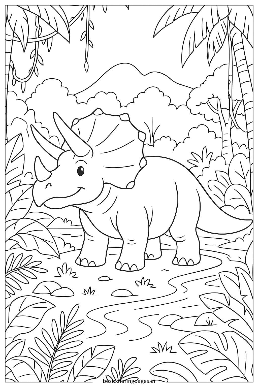 Triceratops in the Rainforest