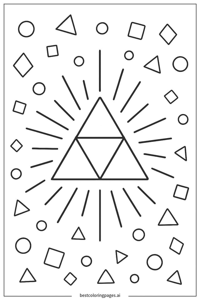 發光的三角力量符號 著色圖