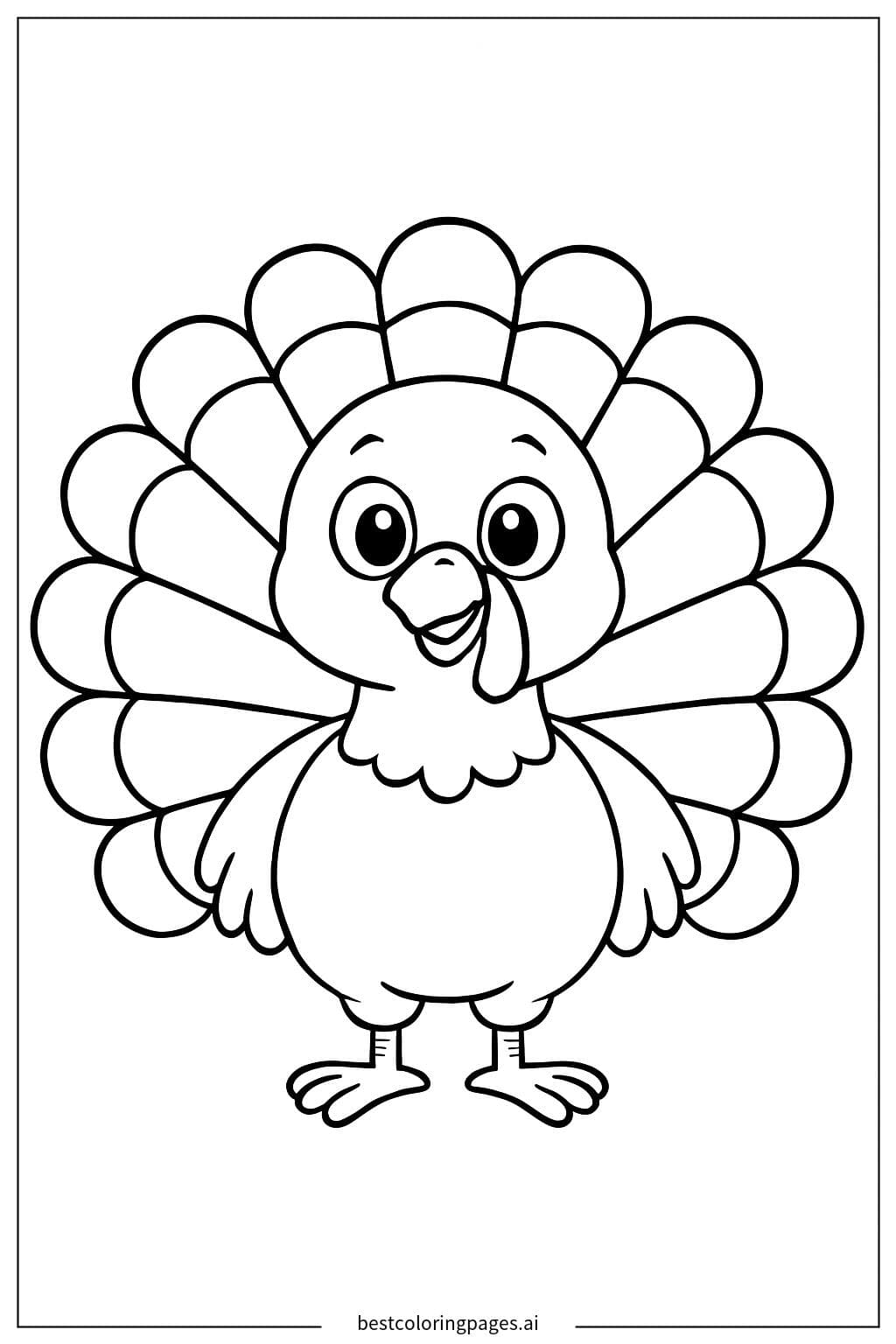 Turkey with a Colorful Feather Display