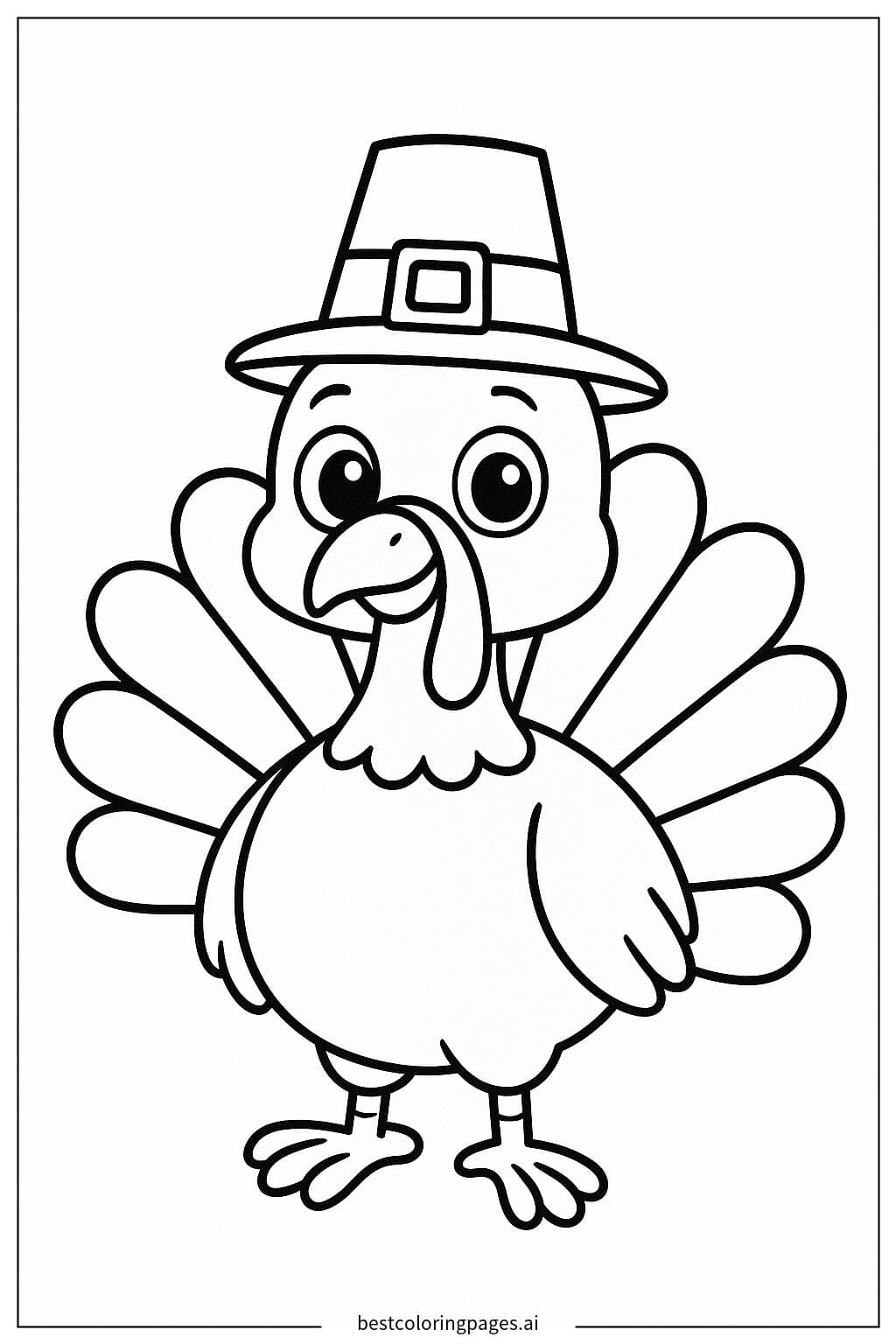 Festive Turkey in a Pilgrim Hat