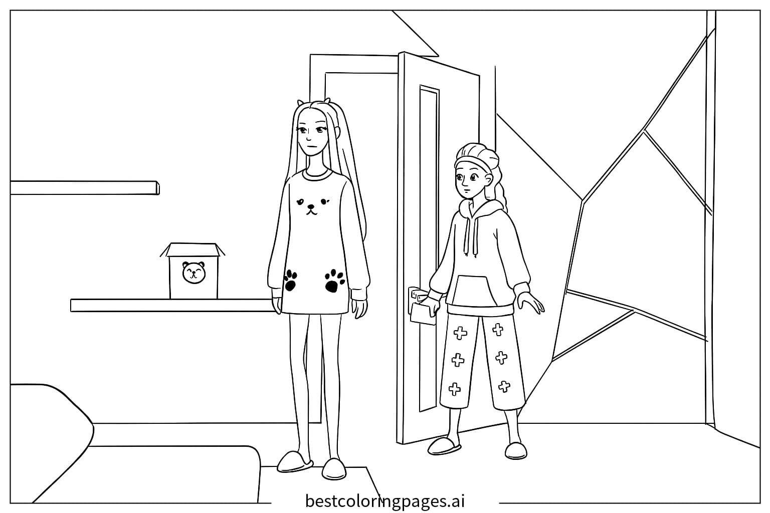 Dos chicas en una habitación