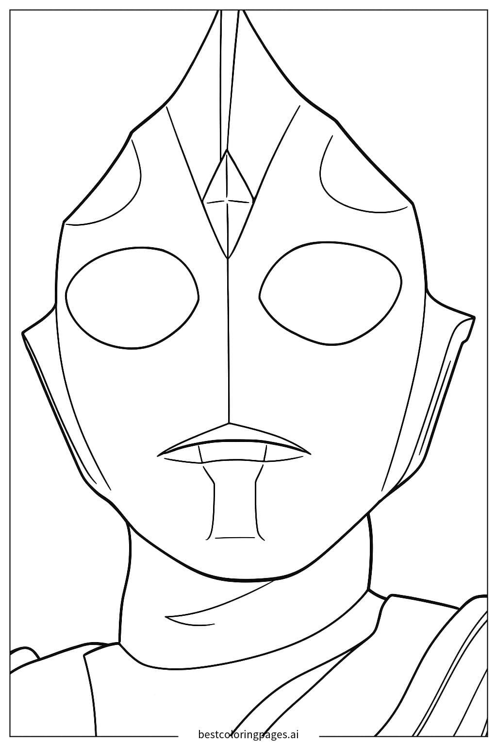 Primer plano de Ultraman Tiga