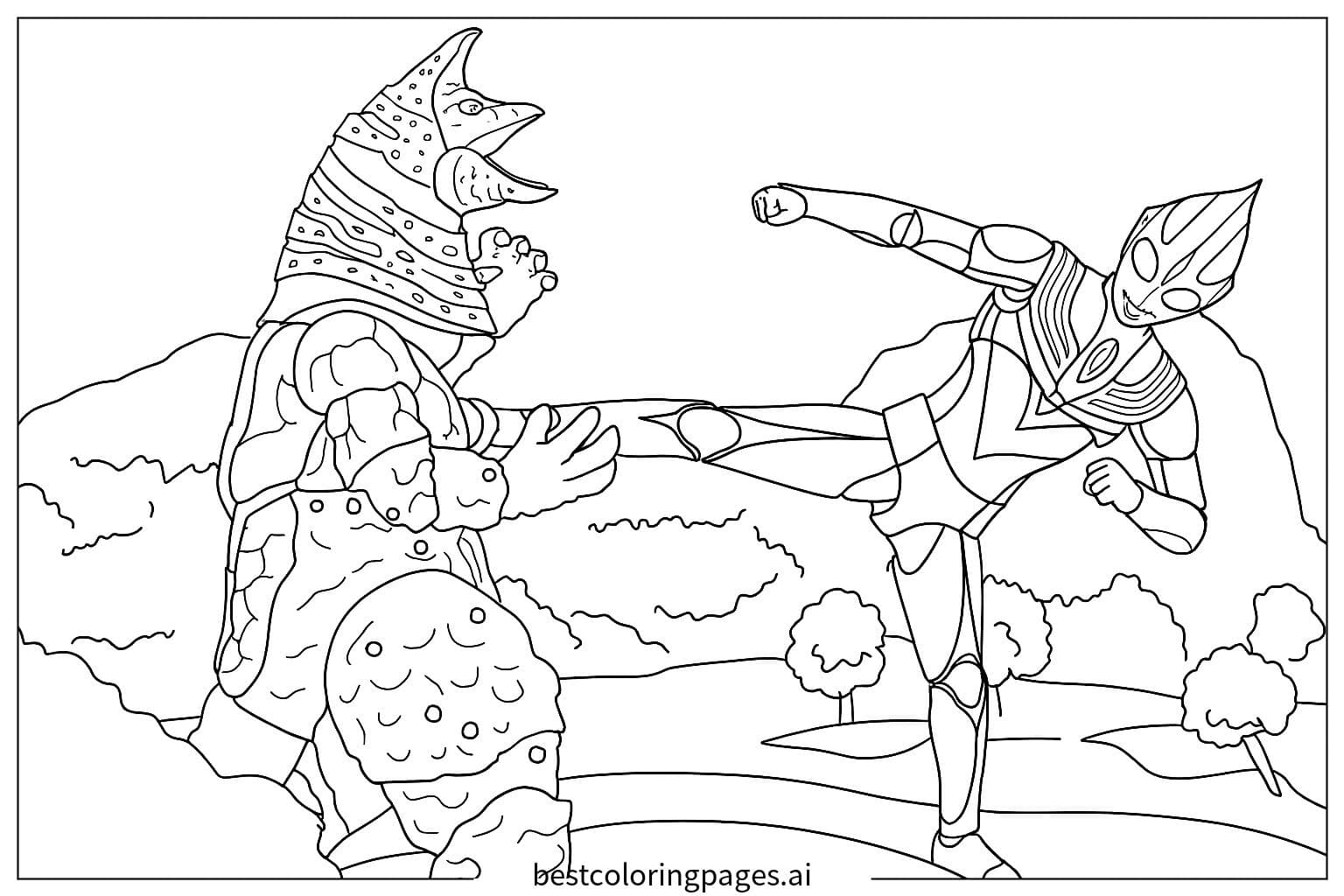 Ultraman Tiga contra Monstro