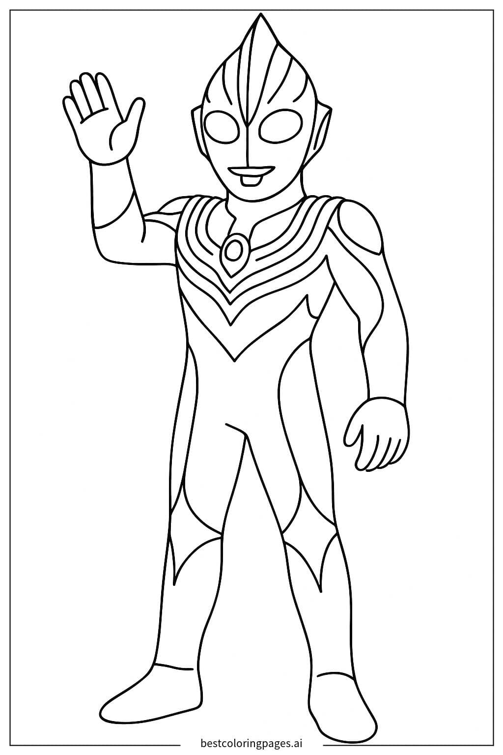 Ultraman Tiga Waving to the Crowd