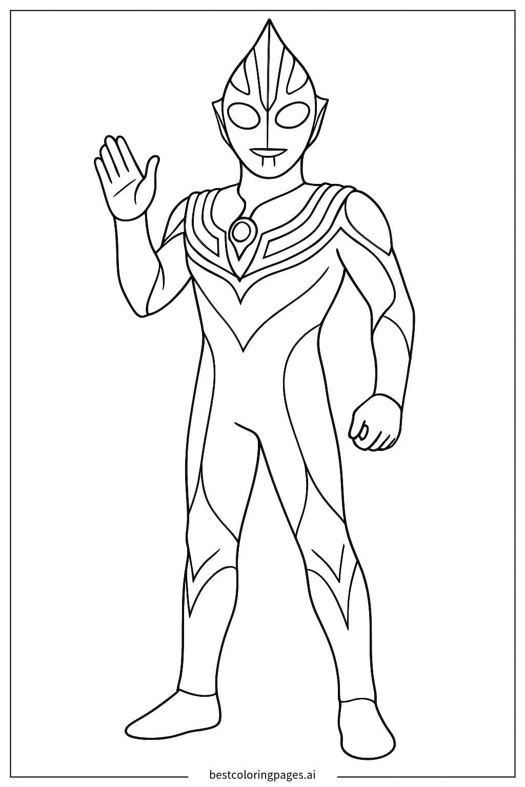 Ultraman Tiga Acenando
