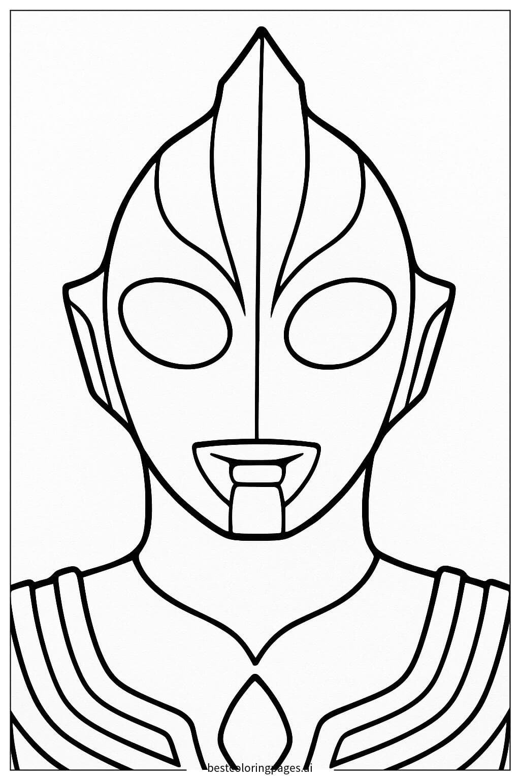 หน้าของอุลตร้าแมนทีก้าแบบใกล้ชิด