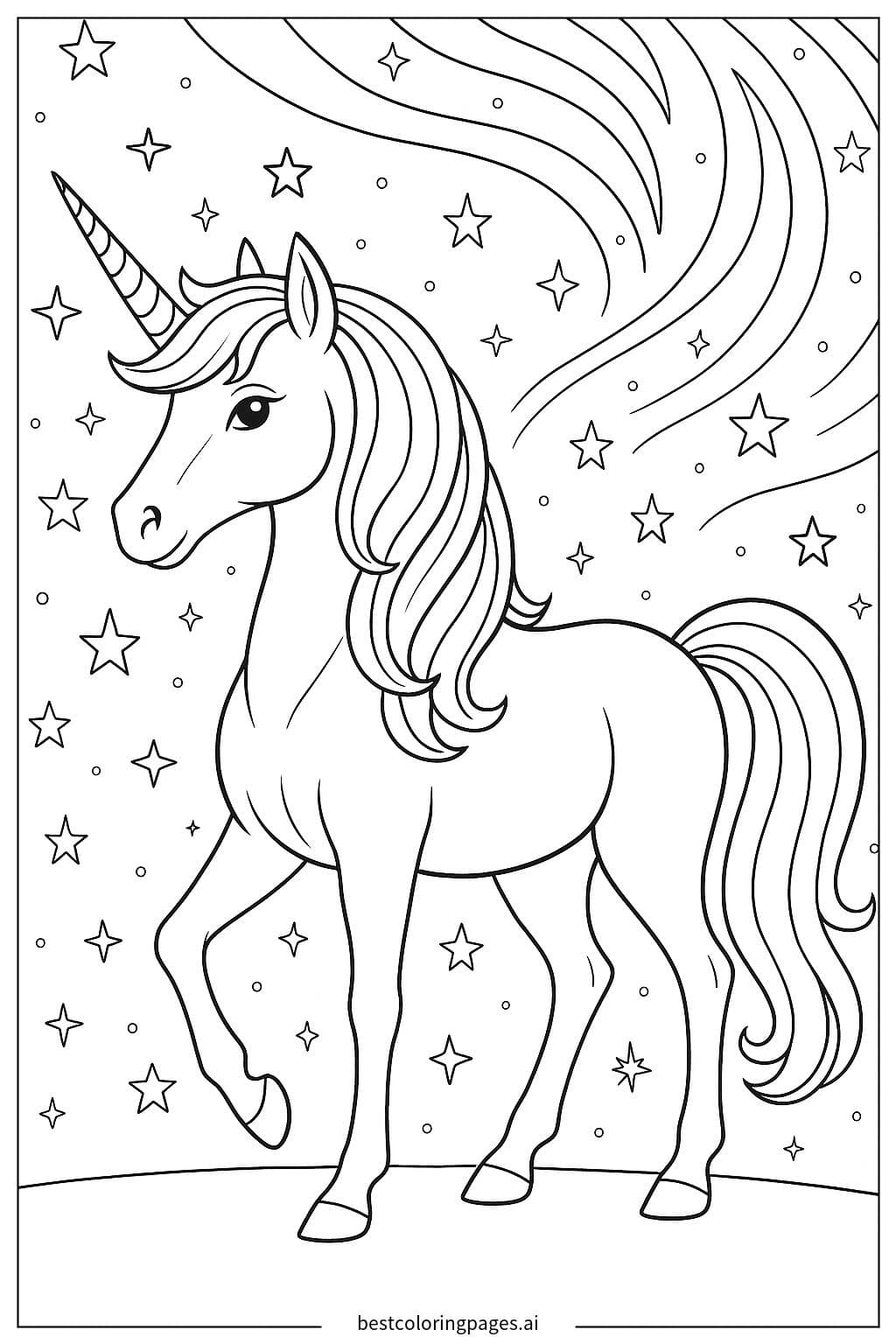 Einhorn am Sternenhimmel