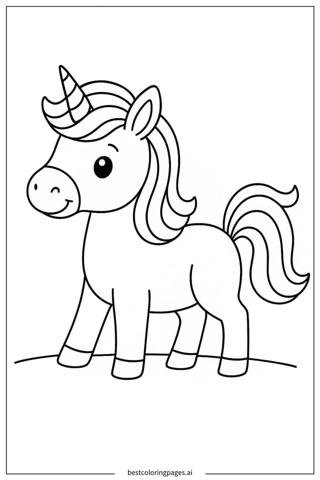 Gambar Mewarnai Ekor Unicorn yang Bergoyang