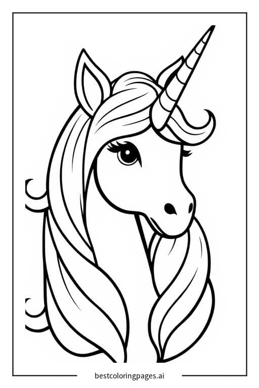 Charming Unicorn with a Simple Horn