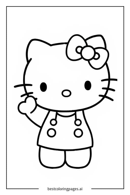 Hello Kitty saludando
