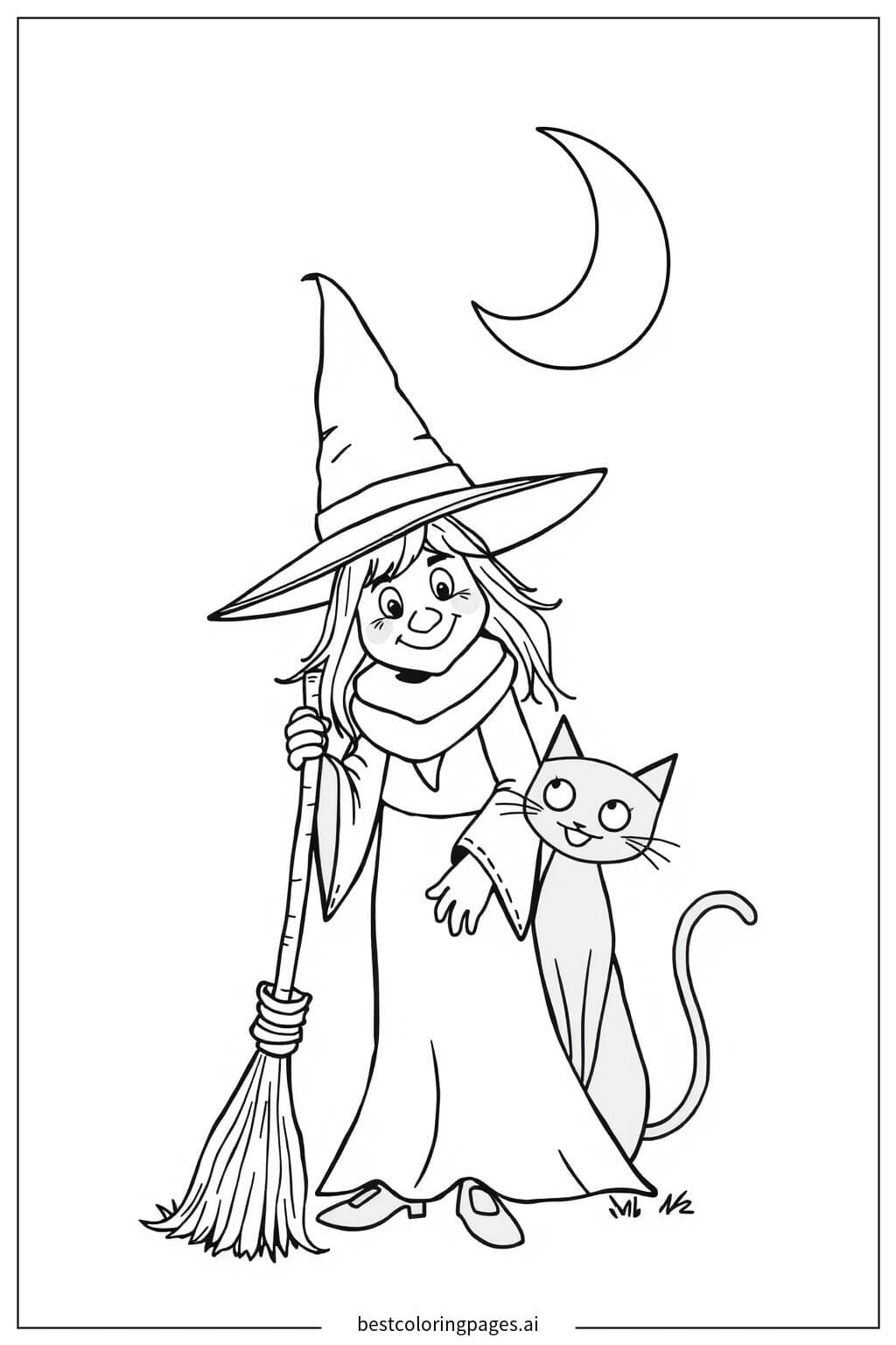 Charming Witch and Her Black Cat