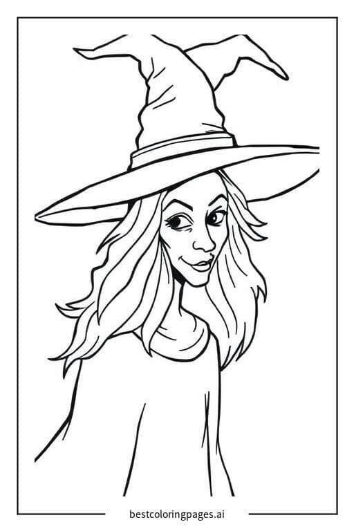 Sorcière maléfique avec un chapeau pointu