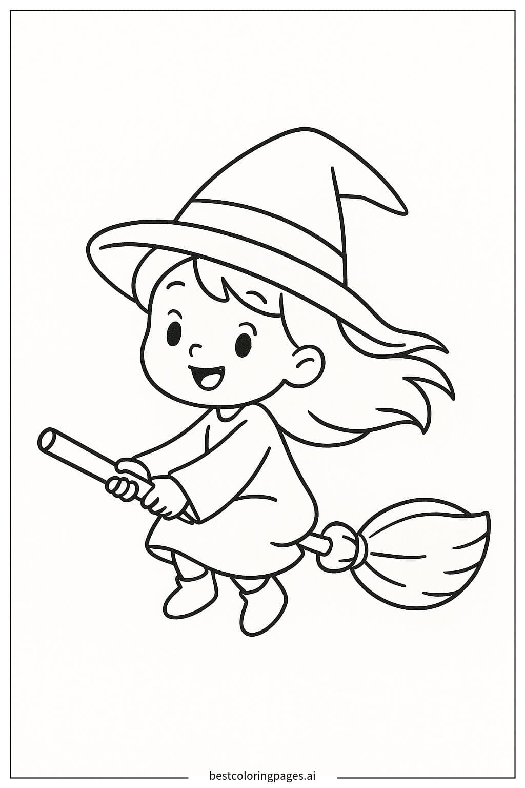 Witch Flying on a Broomstick