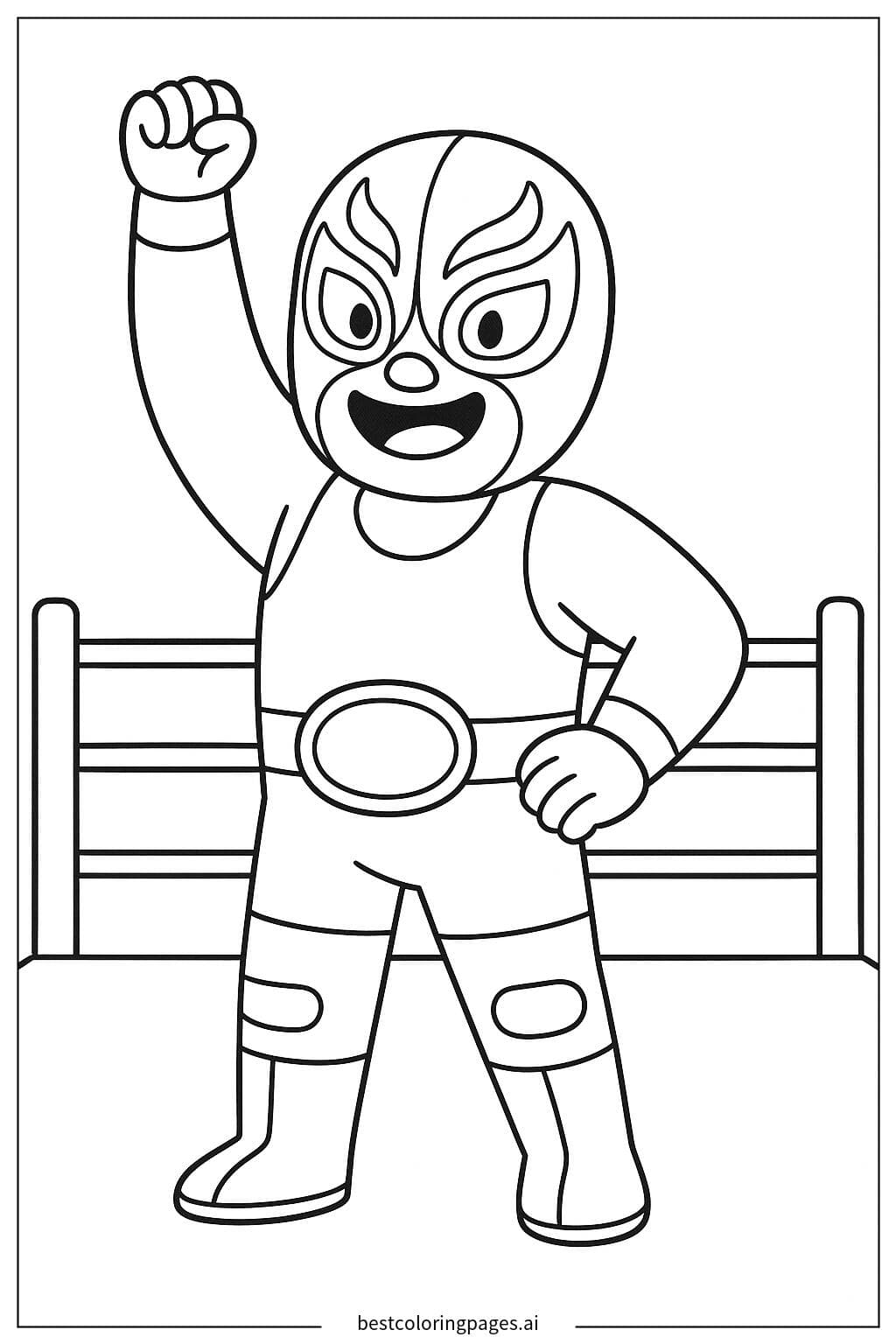 Coloriage Masque de Catcheur