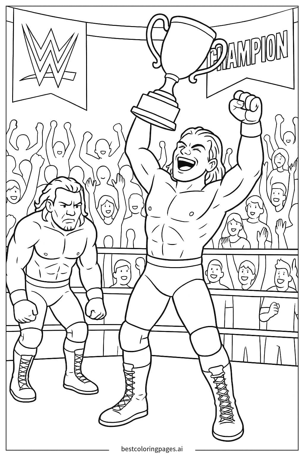Desenhos de Cerimônia do Campeonato de Luta Livre para Colorir