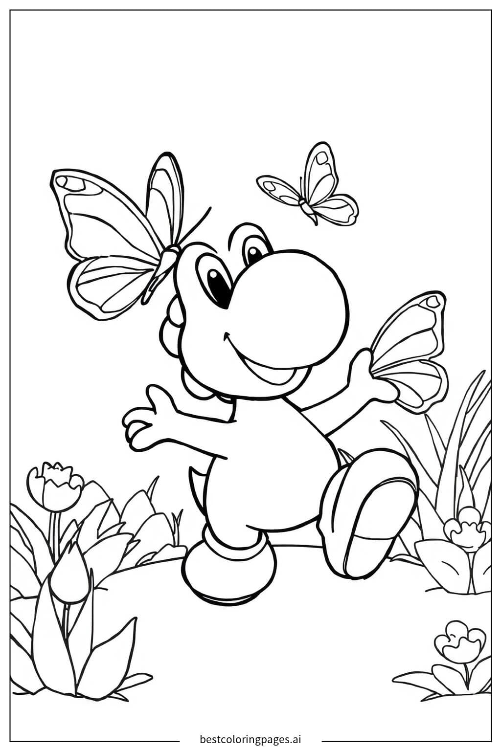 Yoshi mit Schmetterling