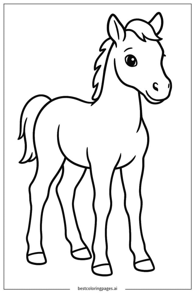 Adorable Young Foal Coloring Page