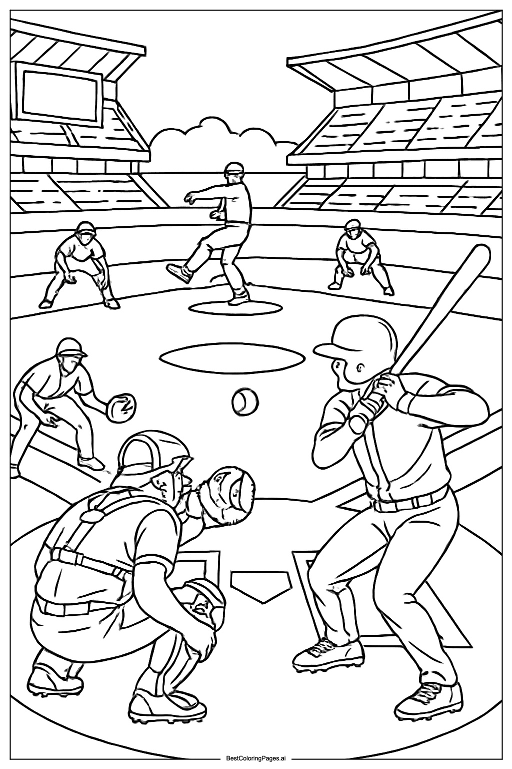 Baseball game in action