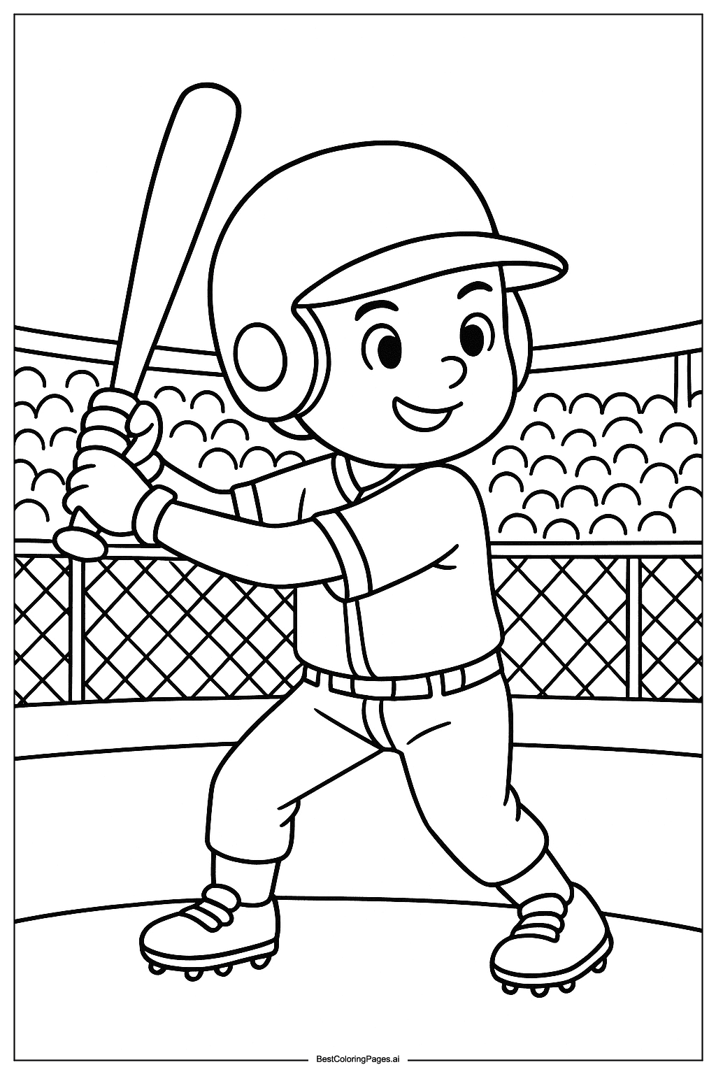 Baseball player in a stadium