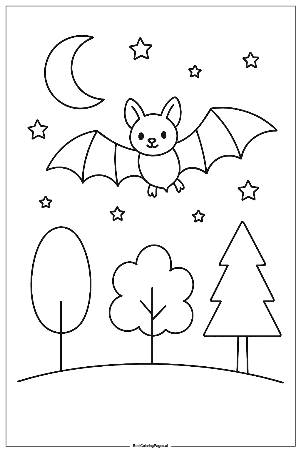 Bat in forest night