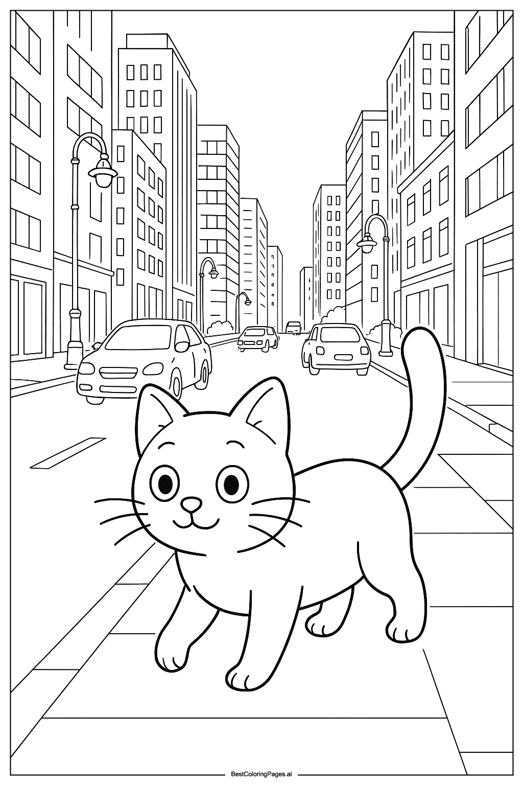 Cat in city