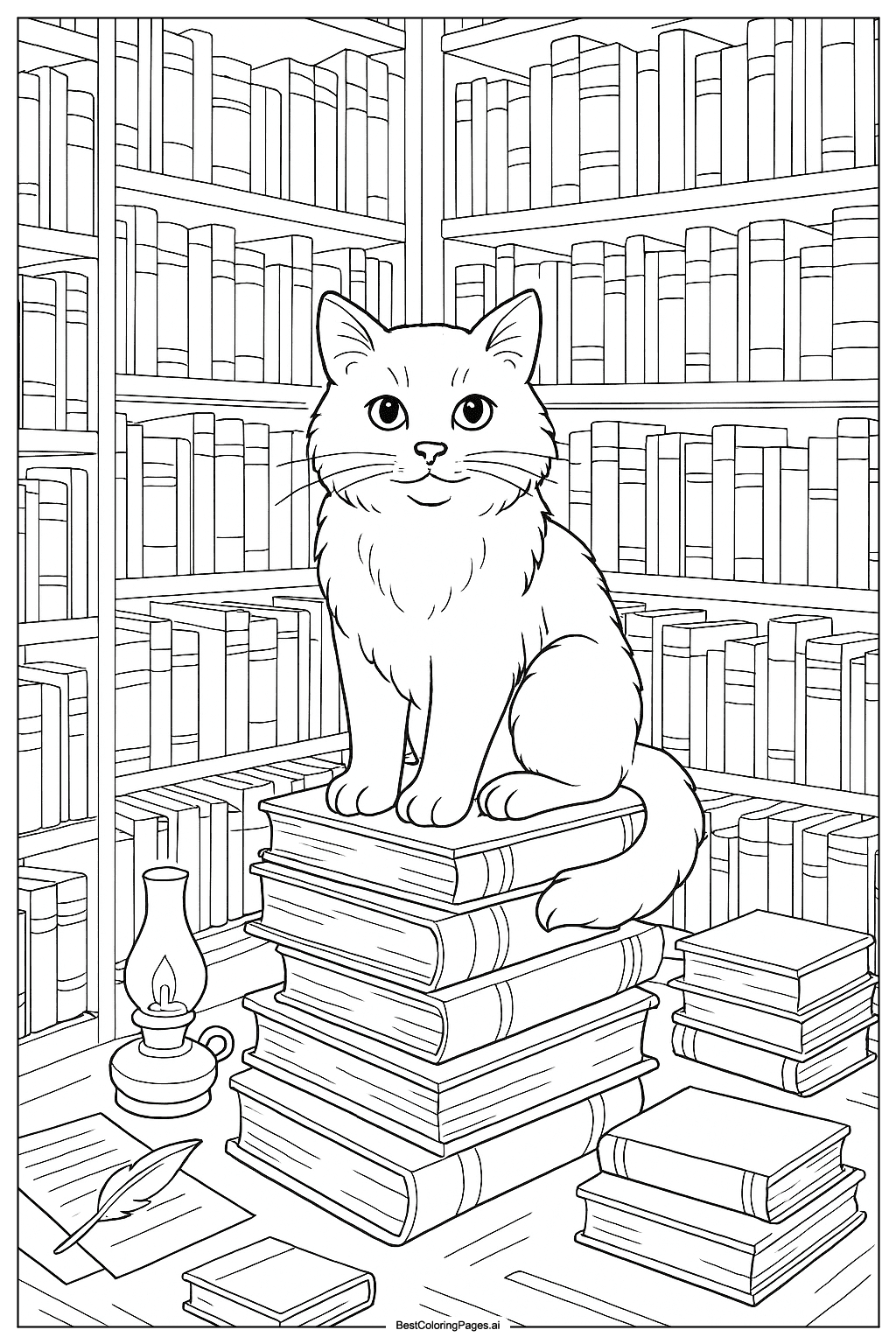 Cat in the library