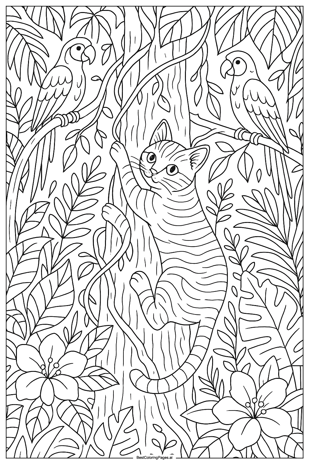 Cat in the rainforest