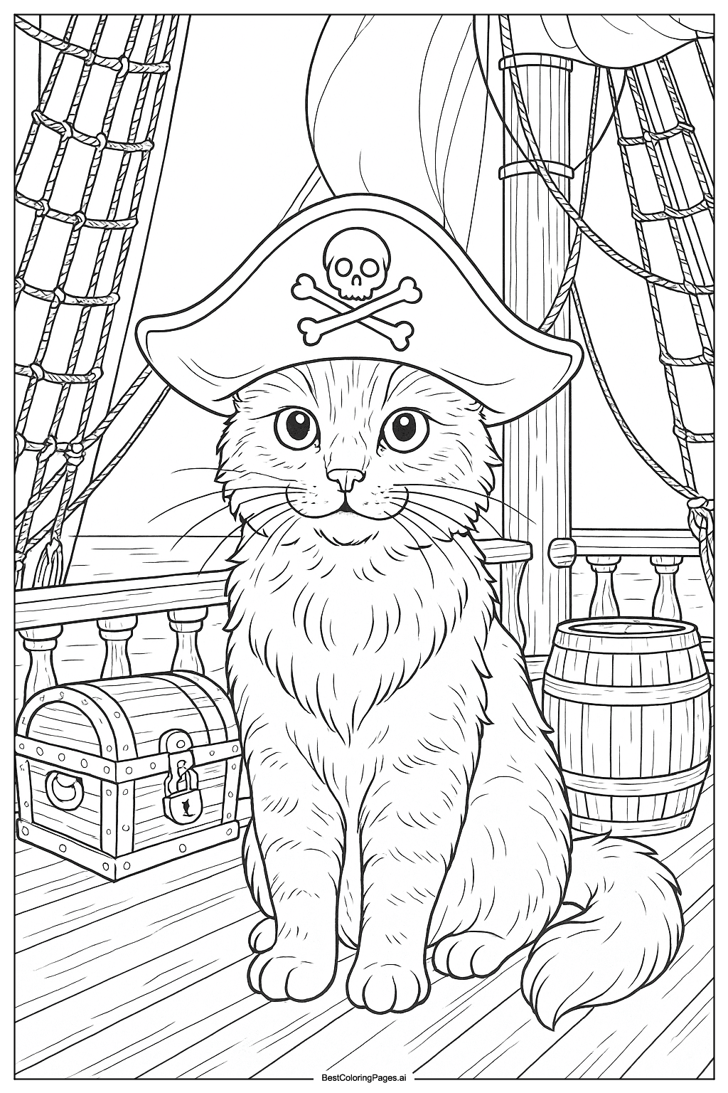 Cat on a pirate ship