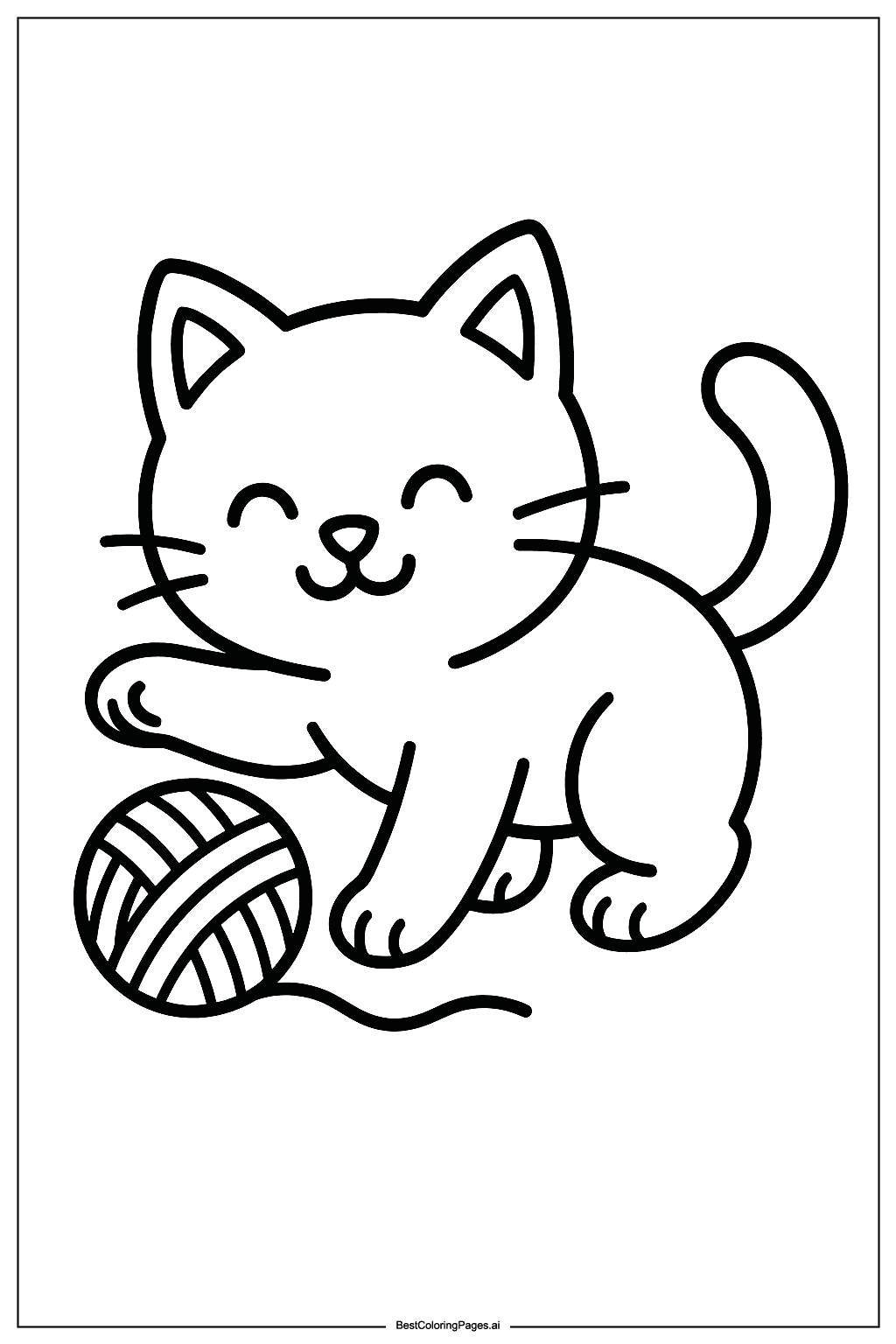Cat playing ball
