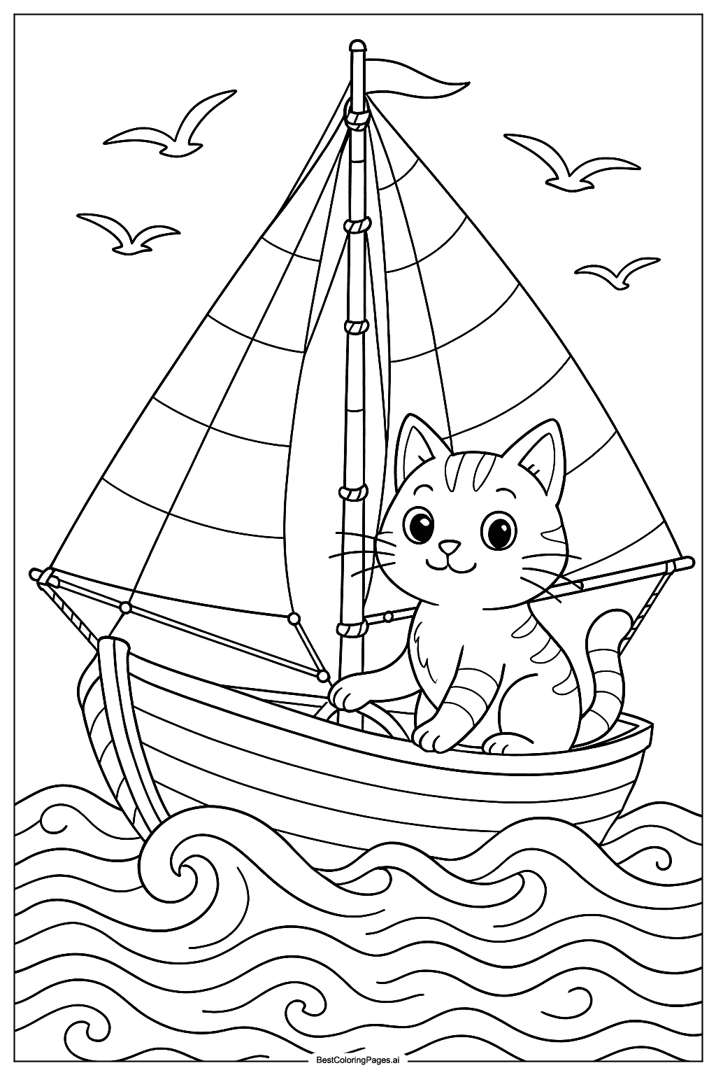 Cat sailing boat
